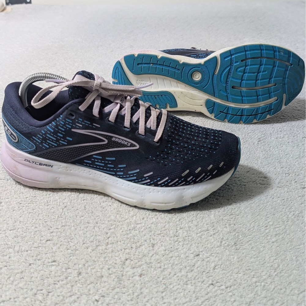 Brooks Glycerin 20 Running Shoes Womens 10B Navy Pink Blue 1203691B499